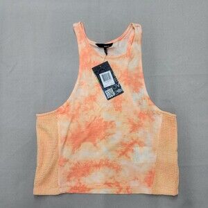 NWT Hurley Women's Orange Sleeveless Dylan Crop Top Size L